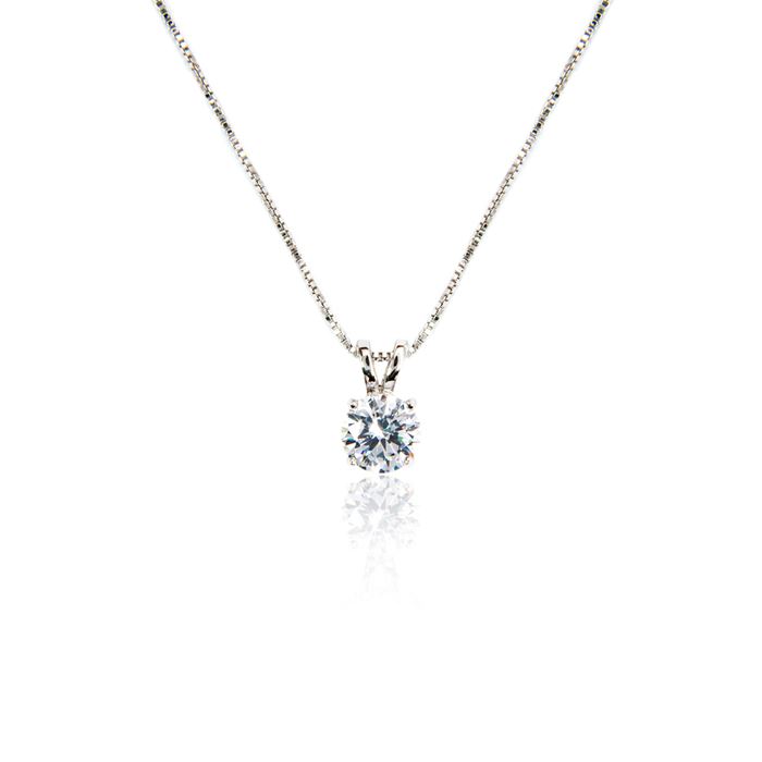 שרשרת יהלום בודד תליון סוליטייר