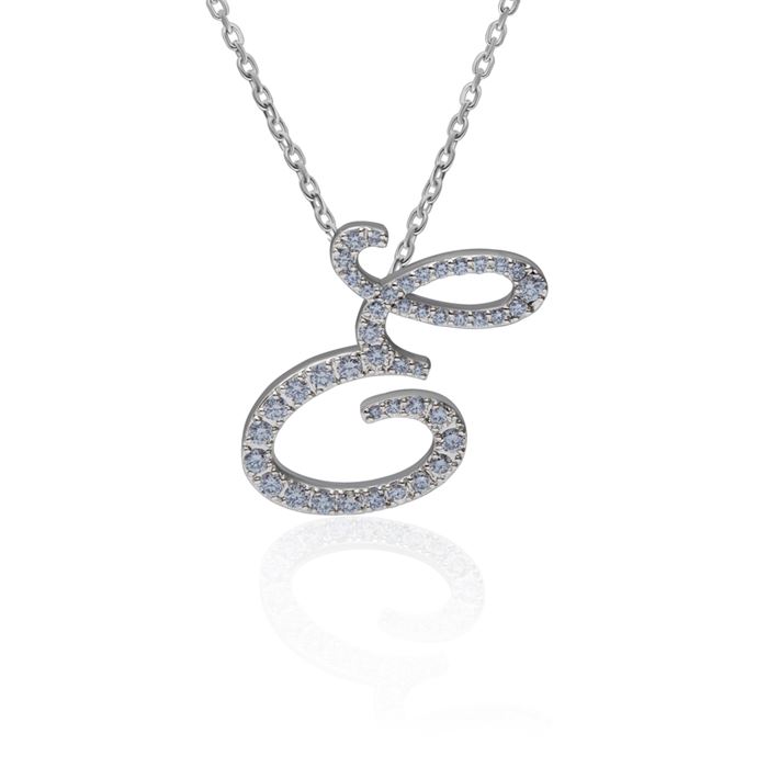 שרשרת תליון עם יהלומים אות E-2