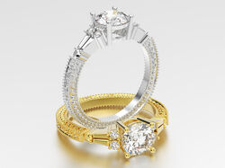 טבעת עם עיטורים בעלת 5 יהלומים