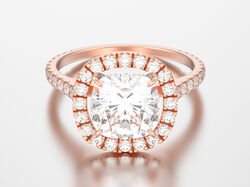 טבעת אירוסין משובצת יהלומים דגם כלנית זהב ורוד