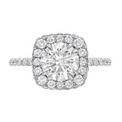 טבעת אירוסין חיתוך רדיאן משובצת יהלומים.