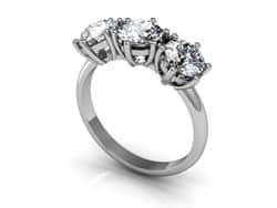 טבעת אירוסין משובצת 3 יהלומים דגם חושן.